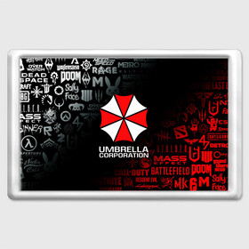 Магнит 45*70 с принтом RESIDENT EVIL (UMBRELLA CORP) в Белгороде, Пластик | Размер: 78*52 мм; Размер печати: 70*45 | ada wong | biohazard | leon | nemesis | project resistance | raccoon city | re | re3 | resident evil | resident evil 3 | rpd | stars | umbrella | ада вонг | амбрелла | немезис | ужасы