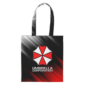 Шоппер 3D с принтом UMBRELLA CORP в Белгороде, 100% полиэстер | Плотность: 200 г/м2; Размер: 34×35 см; Высота лямок: 30 см | ada wong | biohazard | leon | nemesis | project resistance | raccoon city | re2 | resident evil 2 | rpd | stars | umbrella | ада вонг | амбрелла | немесис | ужасы