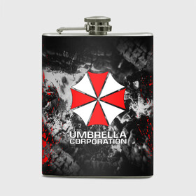 Фляга с принтом UMBRELLA CORP | АМБРЕЛЛА КОРП в Белгороде, металлический корпус | емкость 0,22 л, размер 125 х 94 мм. Виниловая наклейка запечатывается полностью | Тематика изображения на принте: ada wong | biohazard | leon | nemesis | project resistance | raccoon city | re2 | resident evil 2 | rpd | stars | umbrella | ада вонг | амбрелла | немесис | ужасы