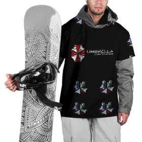 Накидка на куртку 3D с принтом Umbrella Corporation в Белгороде, 100% полиэстер |  | апокалипсис | зла | зомби | обитель | твирус