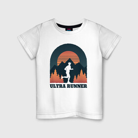 Детская футболка хлопок с принтом Бег в Белгороде, 100% хлопок | круглый вырез горловины, полуприлегающий силуэт, длина до линии бедер | forest | run | runner | sunset | бег | для бега | марафон | спорт | фитнес