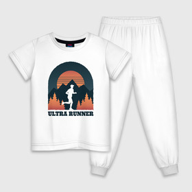 Детская пижама хлопок с принтом Бег в Белгороде, 100% хлопок |  брюки и футболка прямого кроя, без карманов, на брюках мягкая резинка на поясе и по низу штанин
 | forest | run | runner | sunset | бег | для бега | марафон | спорт | фитнес