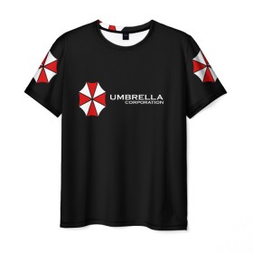 Мужская футболка 3D с принтом Umbrella Corporation в Белгороде, 100% полиэфир | прямой крой, круглый вырез горловины, длина до линии бедер | апокалипсис | зла | зомби | обитель | твирус