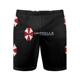 Мужские шорты спортивные с принтом Umbrella Corporation в Белгороде,  |  | апокалипсис | зла | зомби | обитель | твирус