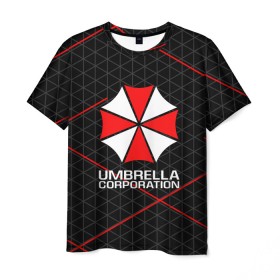 Мужская футболка 3D с принтом UMBRELLA CORP в Белгороде, 100% полиэфир | прямой крой, круглый вырез горловины, длина до линии бедер | ada wong | biohazard | leon | nemesis | project resistance | raccoon city | re2 | resident evil 2 | rpd | stars | umbrella | ада вонг | амбрелла | немесис | ужасы