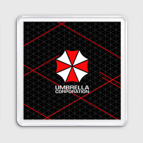 Магнит 55*55 с принтом UMBRELLA CORP | АМБРЕЛЛА КОРП в Белгороде, Пластик | Размер: 65*65 мм; Размер печати: 55*55 мм | ada wong | biohazard | leon | nemesis | project resistance | raccoon city | re2 | resident evil 2 | rpd | stars | umbrella | ада вонг | амбрелла | немесис | ужасы