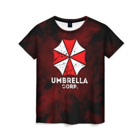 Женская футболка 3D с принтом UMBRELLA CORP в Белгороде, 100% полиэфир ( синтетическое хлопкоподобное полотно) | прямой крой, круглый вырез горловины, длина до линии бедер | 