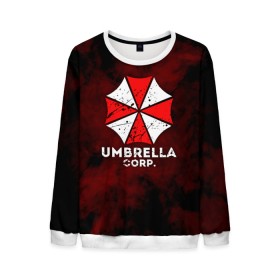 Мужской свитшот 3D с принтом UMBRELLA CORP в Белгороде, 100% полиэстер с мягким внутренним слоем | круглый вырез горловины, мягкая резинка на манжетах и поясе, свободная посадка по фигуре | 