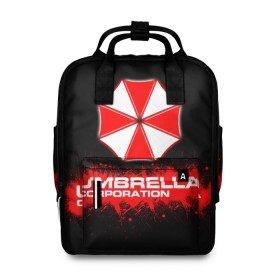 Женский рюкзак 3D с принтом Umbrella Corporation в Белгороде, 100% полиэстер | лямки с регулируемой длиной, сверху ручки, чтобы рюкзак нести как сумку. Основное отделение закрывается на молнию, как и внешний карман. Внутри два дополнительных кармана, один из которых закрывается на молнию. По бокам два дополнительных кармашка, куда поместится маленькая бутылочка
 | corporation | umbrella | umbrella corporation | амбрела | амбрелла корпорейшн | военная корпорация | корпорация | фармацевтическая корпорация