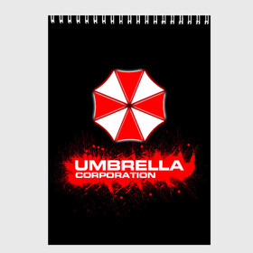 Скетчбук с принтом Umbrella Corporation в Белгороде, 100% бумага
 | 48 листов, плотность листов — 100 г/м2, плотность картонной обложки — 250 г/м2. Листы скреплены сверху удобной пружинной спиралью | corporation | umbrella | umbrella corporation | амбрела | амбрелла корпорейшн | военная корпорация | корпорация | фармацевтическая корпорация