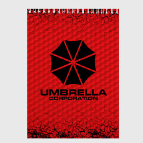 Скетчбук с принтом Umbrella Corporation в Белгороде, 100% бумага
 | 48 листов, плотность листов — 100 г/м2, плотность картонной обложки — 250 г/м2. Листы скреплены сверху удобной пружинной спиралью | corporation | umbrella | umbrella corporation | амбрела | амбрелла корпорейшн | военная корпорация | корпорация | фармацевтическая корпорация