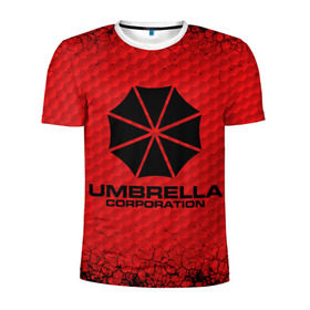 Мужская футболка 3D спортивная с принтом Umbrella Corporation в Белгороде, 100% полиэстер с улучшенными характеристиками | приталенный силуэт, круглая горловина, широкие плечи, сужается к линии бедра | corporation | umbrella | umbrella corporation | амбрела | амбрелла корпорейшн | военная корпорация | корпорация | фармацевтическая корпорация