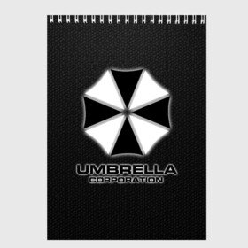 Скетчбук с принтом Umbrella Corporation в Белгороде, 100% бумага
 | 48 листов, плотность листов — 100 г/м2, плотность картонной обложки — 250 г/м2. Листы скреплены сверху удобной пружинной спиралью | corporation | umbrella | umbrella corporation | амбрела | амбрелла корпорейшн | военная корпорация | корпорация | фармацевтическая корпорация