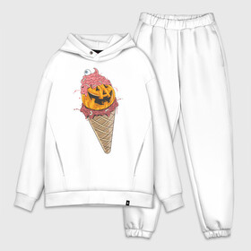Мужской костюм хлопок OVERSIZE с принтом Pumpkin IceCream в Белгороде,  |  | helloween | ice cream | icecream | pumpkin | глаз | глазурь | еда | крем | мороженое | рожок | тыква | улыбка