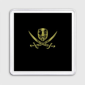 Магнит 55*55 с принтом Анонимус Пират в Белгороде, Пластик | Размер: 65*65 мм; Размер печати: 55*55 мм | anonymous | v   значит вендетта | анонимус | анонимусы | вендетта | гай фокс | гая фокса | женскую | купить | маска | маска v | мужскую | пират | пирата | с анонимусом | с маской | с пиратом | хакер | хактивизм