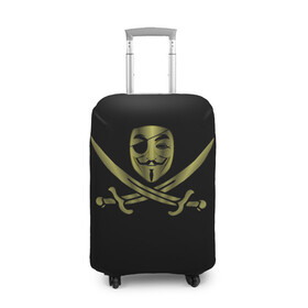 Чехол для чемодана 3D с принтом Анонимус Пират в Белгороде, 86% полиэфир, 14% спандекс | двустороннее нанесение принта, прорези для ручек и колес | anonymous | v   значит вендетта | анонимус | анонимусы | вендетта | гай фокс | гая фокса | женскую | купить | маска | маска v | мужскую | пират | пирата | с анонимусом | с маской | с пиратом | хакер | хактивизм
