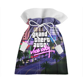 Подарочный 3D мешок с принтом Grand Theft Auto Vice City в Белгороде, 100% полиэстер | Размер: 29*39 см | grand theft auto 2 | grand theft auto 3 | grand theft auto v | grand theft auto: san andreas | grand theft auto: vice city | gta 1 | gta 2 | gta 3 | gta 4 | gta 5 | gta online | gta v | город | игры