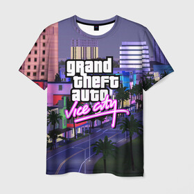 Мужская футболка 3D с принтом Grand Theft Auto Vice City в Белгороде, 100% полиэфир | прямой крой, круглый вырез горловины, длина до линии бедер | grand theft auto 2 | grand theft auto 3 | grand theft auto v | grand theft auto: san andreas | grand theft auto: vice city | gta 1 | gta 2 | gta 3 | gta 4 | gta 5 | gta online | gta v | город | игры