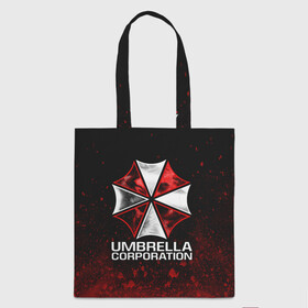 Шоппер 3D с принтом UMBRELLA CORP в Белгороде, 100% полиэстер | Плотность: 200 г/м2; Размер: 34×35 см; Высота лямок: 30 см | ada wong | biohazard | leon | nemesis | project resistance | raccoon city | re2 | resident evil 2 | rpd | stars | umbrella | ада вонг | амбрелла | немесис | ужасы