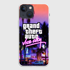 Чехол для iPhone 13 mini с принтом Grand Theft Auto Vice City в Белгороде,  |  | grand theft auto 2 | grand theft auto 3 | grand theft auto v | grand theft auto: san andreas | grand theft auto: vice city | gta 1 | gta 2 | gta 3 | gta 4 | gta 5 | gta online | gta v | город | игры