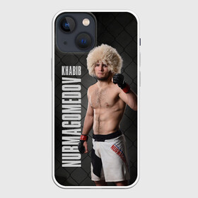 Чехол для iPhone 13 mini с принтом Хабиб Нурмагомедов в Белгороде,  |  | habib | khabib | khabib nurmagomedov | mma | nurmagomedov | the eagle | ufc | боец | бои без правил | борьба | микс файт | мма | нурмагомедов | орёл | самбо | хабиб | хабиб нурмагомедов