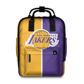 Женский рюкзак 3D с принтом LA LAKERS в Белгороде, 100% полиэстер | лямки с регулируемой длиной, сверху ручки, чтобы рюкзак нести как сумку. Основное отделение закрывается на молнию, как и внешний карман. Внутри два дополнительных кармана, один из которых закрывается на молнию. По бокам два дополнительных кармашка, куда поместится маленькая бутылочка
 | Тематика изображения на принте: america | basketball | kobe bryant | la | la lakers | lakers | los angeles lakers | nba | usa | баскетбол | кобе брайант | лос анджелес лейкерс | нба | сша