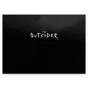 Поздравительная открытка с принтом The Outsider в Белгороде, 100% бумага | плотность бумаги 280 г/м2, матовая, на обратной стороне линовка и место для марки
 | king | outsider | stephen | stephen king | кинг | книга | роман | сериал | стивен | стивен кинг | чужак