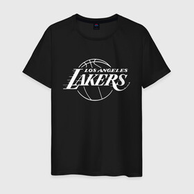 Мужская футболка хлопок с принтом LA LAKERS в Белгороде, 100% хлопок | прямой крой, круглый вырез горловины, длина до линии бедер, слегка спущенное плечо. | america | basketball | kobe bryant | la | la lakers | lakers | los angeles lakers | nba | usa | баскетбол | кобе брайант | лос анджелес лейкерс | нба | сша