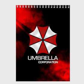 Скетчбук с принтом UMBRELLA CORP в Белгороде, 100% бумага
 | 48 листов, плотность листов — 100 г/м2, плотность картонной обложки — 250 г/м2. Листы скреплены сверху удобной пружинной спиралью | biohazard | biohazard 7 | crocodile | fang | game | hand | monster | new umbrella | resident evil | resident evil 7 | umbrella | umbrella corp | umbrella corporation | zombie | обитель