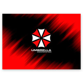Поздравительная открытка с принтом Umbrella Corporation в Белгороде, 100% бумага | плотность бумаги 280 г/м2, матовая, на обратной стороне линовка и место для марки
 | corp | corporation | resident evil | umbrella | umbrella corporation | зомби апокалипсис | зонт | игра