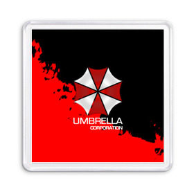 Магнит 55*55 с принтом UMBRELLA CORP в Белгороде, Пластик | Размер: 65*65 мм; Размер печати: 55*55 мм | biohazard | biohazard 7 | crocodile | fang | game | hand | monster | new umbrella | resident evil | resident evil 7 | umbrella | umbrella corp | umbrella corporation | zombie | обитель