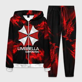 Мужской костюм 3D с принтом UMBRELLA CORP в Белгороде, 100% полиэстер | Манжеты и пояс оформлены тканевой резинкой, двухслойный капюшон со шнурком для регулировки, карманы спереди | biohazard | biohazard 7 | crocodile | fang | game | hand | monster | new umbrella | resident evil | resident evil 7 | umbrella | umbrella corp | umbrella corporation | zombie | обитель