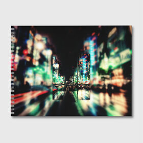 Альбом для рисования с принтом Tokyo в Белгороде, 100% бумага
 | матовая бумага, плотность 200 мг. | japan | tokyo | urban | город | дорога | ночь | токио | улица | япония