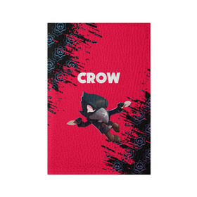 Обложка для паспорта матовая кожа с принтом BRAWL STARS CROW. в Белгороде, натуральная матовая кожа | размер 19,3 х 13,7 см; прозрачные пластиковые крепления | Тематика изображения на принте: bea | bibi | brawl stars | colt | crow | el brown | leon | leon shark | max | nita | sally leon | shark | акула | беа | берли | биби | бравл старс | браун | ворон | кольт | леон | леон акула | макс | нита | шелли