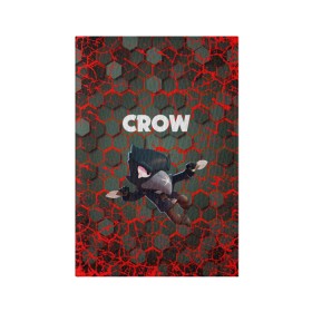 Обложка для паспорта матовая кожа с принтом BRAWL STARS CROW. в Белгороде, натуральная матовая кожа | размер 19,3 х 13,7 см; прозрачные пластиковые крепления | Тематика изображения на принте: bea | bibi | brawl stars | colt | crow | el brown | leon | leon shark | max | nita | sally leon | shark | акула | беа | берли | биби | бравл старс | браун | ворон | кольт | леон | леон акула | макс | нита | шелли