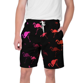 Мужские шорты 3D с принтом Фламинго в Белгороде,  полиэстер 100% | прямой крой, два кармана без застежек по бокам. Мягкая трикотажная резинка на поясе, внутри которой широкие завязки. Длина чуть выше колен | минимализм | прикольные картинки | прикольные надписи | розовый фламинго | фламинго