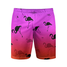 Мужские шорты спортивные с принтом Фламинго в Белгороде,  |  | минимализм | прикольные картинки | прикольные надписи | розовый фламинго | фламинго