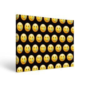 Холст прямоугольный с принтом New Emoji в Белгороде, 100% ПВХ |  | crying | emoji | smile | smiling face with tear | tear | плачущий | слеза | смайлик | улыбка | эмодзи