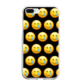 Чехол для iPhone 7Plus/8 Plus матовый с принтом New Emoji в Белгороде, Силикон | Область печати: задняя сторона чехла, без боковых панелей | crying | emoji | smile | smiling face with tear | tear | плачущий | слеза | смайлик | улыбка | эмодзи