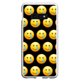 Чехол для Samsung S10E с принтом New Emoji в Белгороде, Силикон | Область печати: задняя сторона чехла, без боковых панелей | crying | emoji | smile | smiling face with tear | tear | плачущий | слеза | смайлик | улыбка | эмодзи