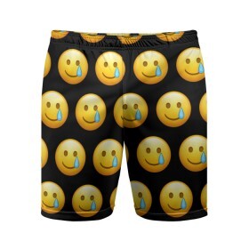 Мужские шорты спортивные с принтом New Emoji в Белгороде,  |  | crying | emoji | smile | smiling face with tear | tear | плачущий | слеза | смайлик | улыбка | эмодзи