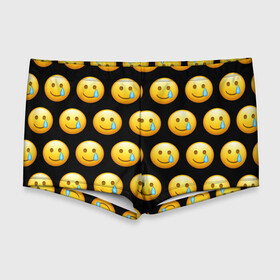 Мужские купальные плавки 3D с принтом New Emoji в Белгороде, Полиэстер 85%, Спандекс 15% |  | crying | emoji | smile | smiling face with tear | tear | плачущий | слеза | смайлик | улыбка | эмодзи