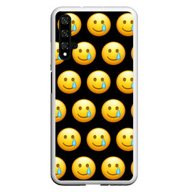 Чехол для Honor 20 с принтом New Emoji в Белгороде, Силикон | Область печати: задняя сторона чехла, без боковых панелей | crying | emoji | smile | smiling face with tear | tear | плачущий | слеза | смайлик | улыбка | эмодзи