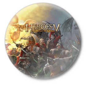 Значок с принтом Heroes of Might and Magic в Белгороде,  металл | круглая форма, металлическая застежка в виде булавки | game | heroes | heroes of might and magic | homm | might and magic | ubisoft | герои | герои меча | герои меча и магии | игра