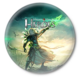 Значок с принтом Heroes of Might and Magic в Белгороде,  металл | круглая форма, металлическая застежка в виде булавки | game | heroes | heroes of might and magic | homm | might and magic | ubisoft | герои | герои меча | герои меча и магии | игра