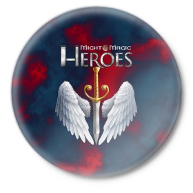 Значок с принтом Heroes of Might and Magic в Белгороде,  металл | круглая форма, металлическая застежка в виде булавки | game | heroes | heroes of might and magic | homm | might and magic | ubisoft | герои | герои меча | герои меча и магии | игра