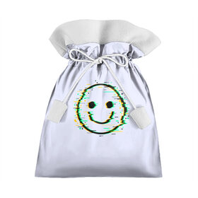Подарочный 3D мешок с принтом Smile в Белгороде, 100% полиэстер | Размер: 29*39 см | Тематика изображения на принте: art | ball | glitch | meme | smile | арт | глитч | интернет | мем | позитив | смайл | смайлик | смех | улыбка | юмор