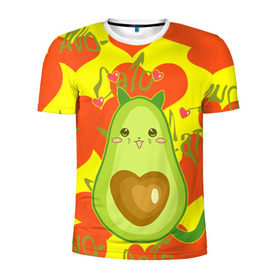 Мужская футболка 3D спортивная с принтом авокадо в Белгороде, 100% полиэстер с улучшенными характеристиками | приталенный силуэт, круглая горловина, широкие плечи, сужается к линии бедра | Тематика изображения на принте: avocado | cat | cats | funny | авокадо | зеленый авокадо | кот