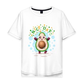 Мужская футболка хлопок Oversize с принтом АВОКАДО в Белгороде, 100% хлопок | свободный крой, круглый ворот, “спинка” длиннее передней части | avocado | character | cute pictures | exotic | fruit | nut | vegan | vegetables | vegetarian | авокадо | веган | вегетарианец | милые картинки | овощи | орех | персонаж | фрукты | экзотика