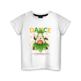 Детская футболка хлопок с принтом АВОКАДО в Белгороде, 100% хлопок | круглый вырез горловины, полуприлегающий силуэт, длина до линии бедер | Тематика изображения на принте: avocado | character | cute pictures | exotic | fruit | nut | vegan | vegetables | vegetarian | авокадо | веган | вегетарианец | милые картинки | овощи | орех | персонаж | фрукты | экзотика